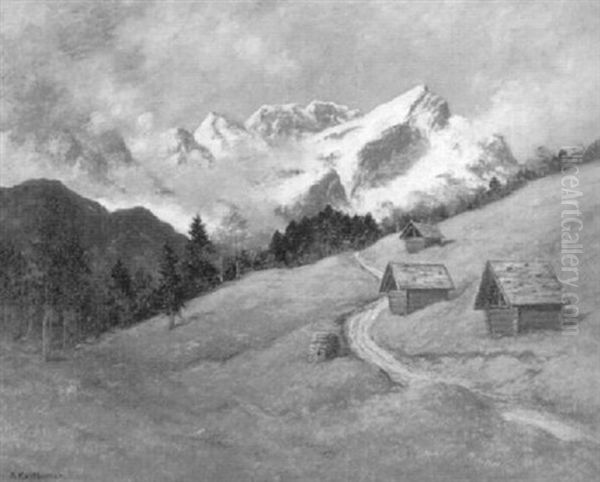 Blick Auf Alpspitze Oil Painting by Adolf Kapfhammer