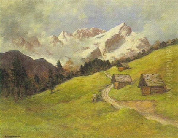 Blick Auf Alpspitze Oil Painting by Adolf Kapfhammer