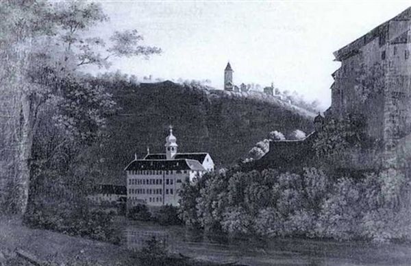 Das Franziskanerkloster Zu Freiburg Im Uechtland Oil Painting by Joseph Damien Kappeler