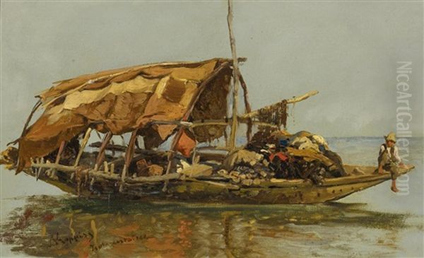 Fischerboot Oil Painting by Albert Kappis