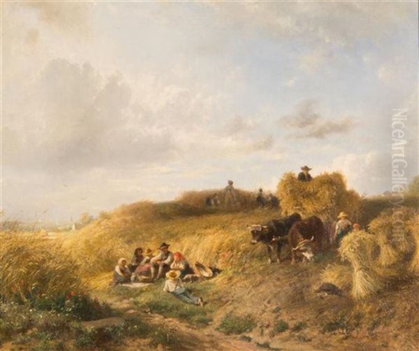 Harvest Lunch Oil Painting by Albert Kappis