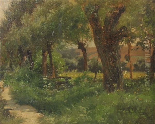 Am Spazierweg Oil Painting by Albert Kappis