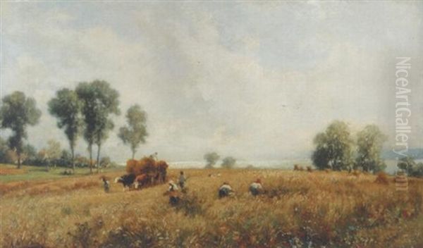 Bei Der Kornernte Oil Painting by Albert Kappis