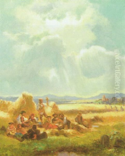 Rast Bei Der Ernte Oil Painting by Albert Kappis