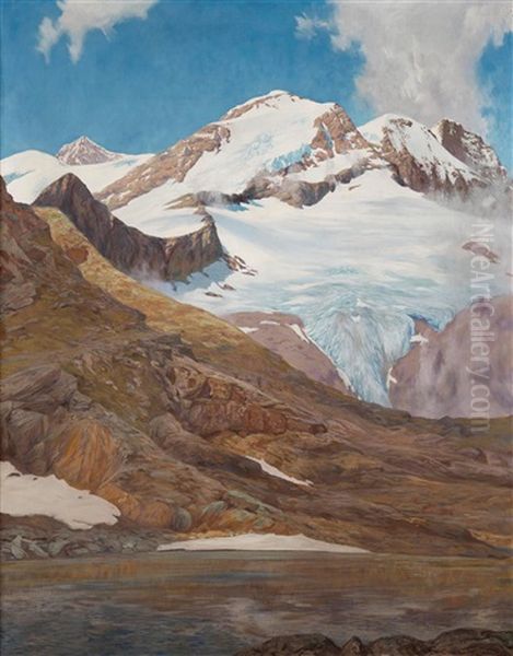 Glaciar Oil Painting by Carl Friedrich Kappstein