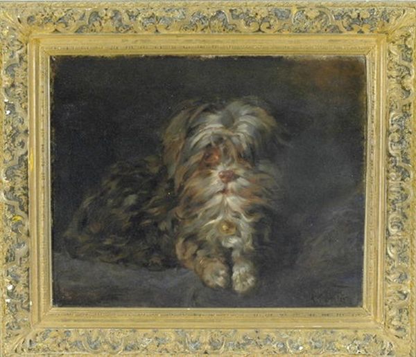 Portrait Eines Shihtzu Oil Painting by Carl Friedrich Kappstein