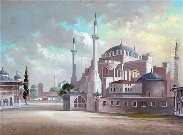 Ayasofya Cami Oil Painting by Fahri Kaptan