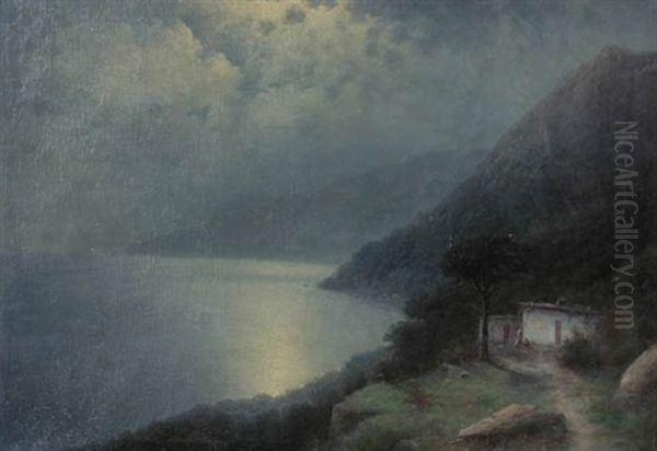 Black Sea Night Oil Painting by Grigorij Kapustin