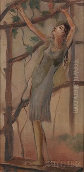 Girl At Tree by Bernard Karfiol