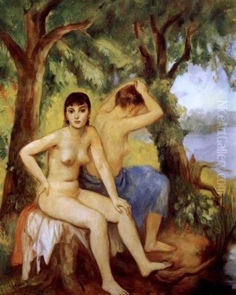 Two Bathers Oil Painting by Bernard Karfiol