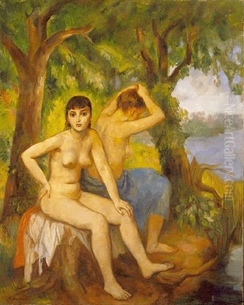 Two Bathers Oil Painting by Bernard Karfiol