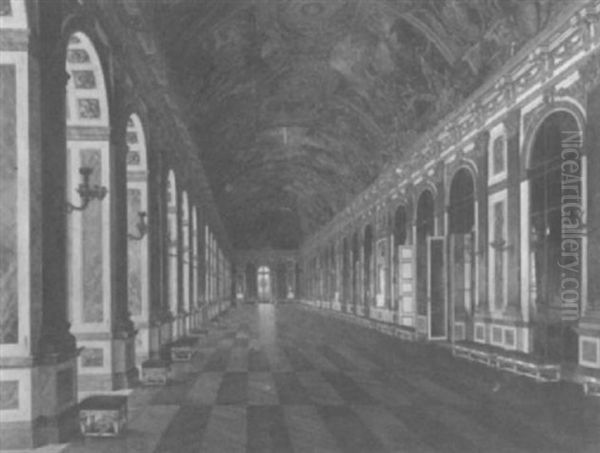 Dartstellung (spiegelgalerie Von Schlos Versailles?) Oil Painting by Karl Karger