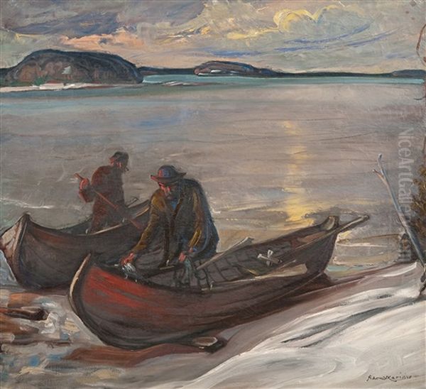 Fishermen Oil Painting by Aarno Karimo