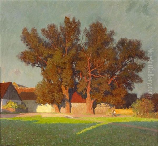 Bauernhof Mit Baumen Oil Painting by Anton Hans Karlinsky