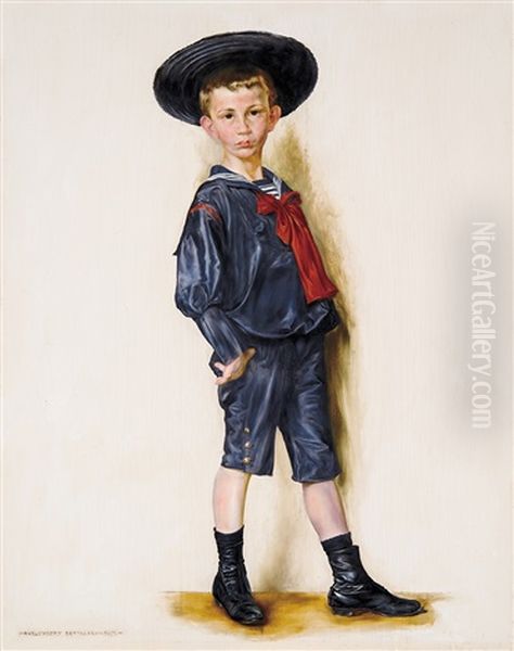 Little Boy Oil Painting by Bertalan Karlovszky