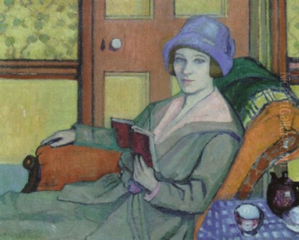 Woman Reading by Stanislawa De Karlowska