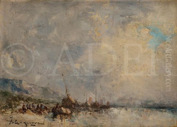 Marine Au Grand Ciel Oil Painting by Jean Etienne Karnec