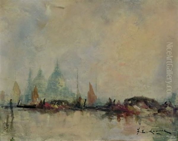 Vue De La Salute A Venise Oil Painting by Jean Etienne Karnec