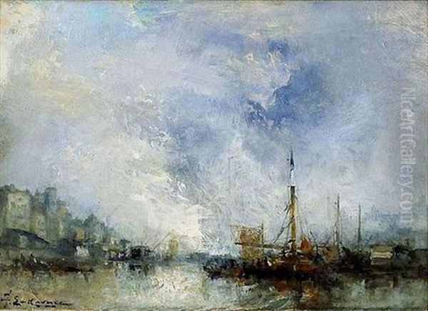 Vues De La Seine Aux Environs De Rouen (2 Works) Oil Painting by Jean Etienne Karnec