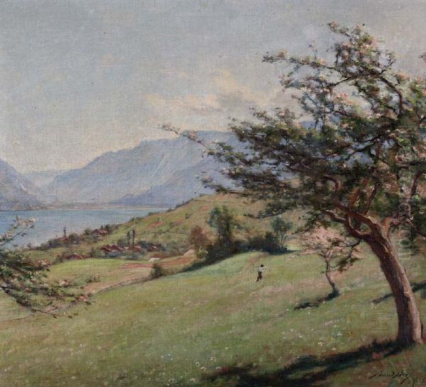 Aeschi Oil Painting by Auguste Baud-Bovy