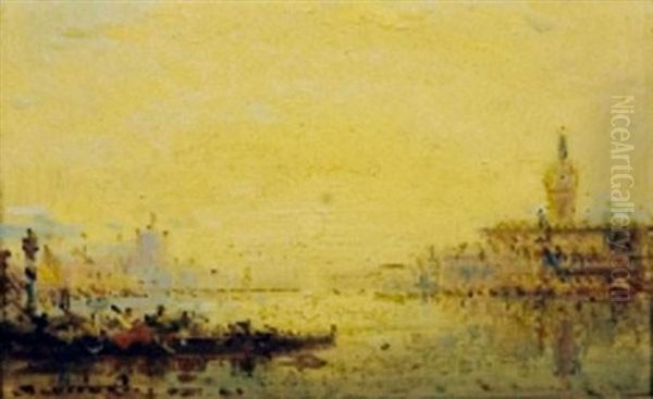 Vue De Venise Oil Painting by Jean Etienne Karnec