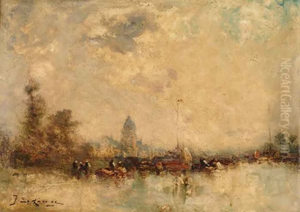 Bord De Riviere Oil Painting by Jean Etienne Karnec