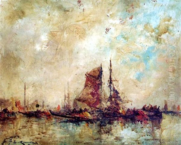 Marine Oil Painting by Jean Etienne Karnec