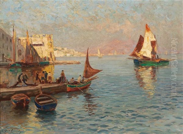 Posillipo, Napoli Oil Painting by Jenoe Karpathy