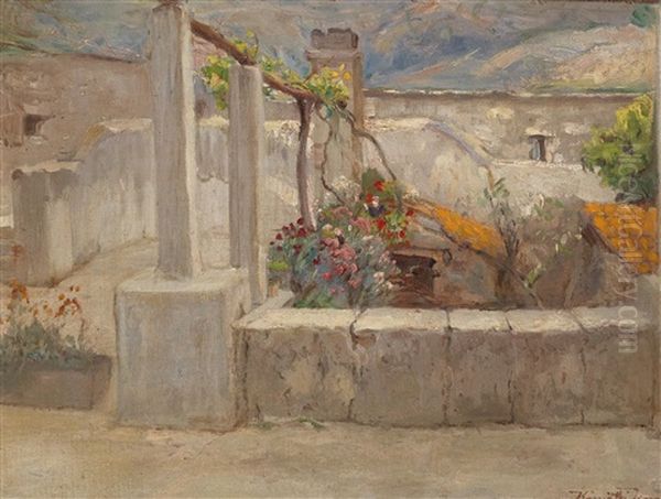 Sudliche Terrasse Oil Painting by Jenoe Karpathy