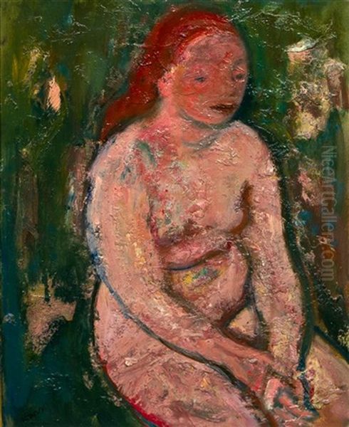 Sitting Nude Oil Painting by Georges (Karpeles) Kars