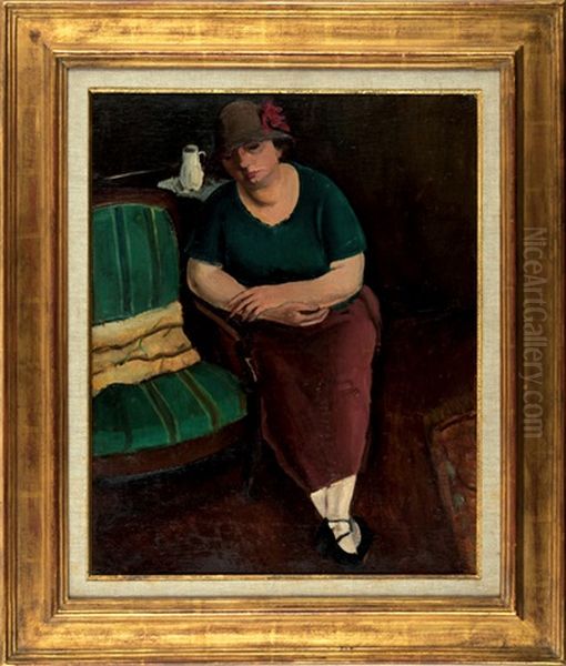 Woman In Chair Oil Painting by Georges (Karpeles) Kars