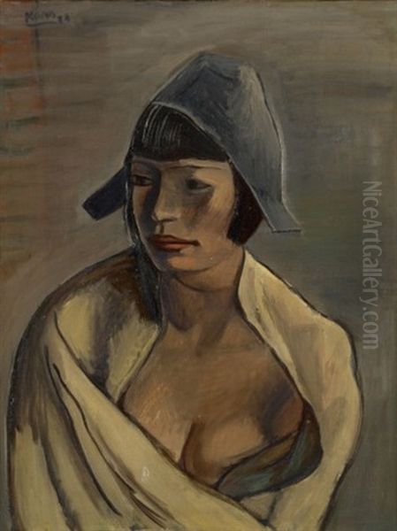 Modele Au Chapeau Oil Painting by Georges (Karpeles) Kars