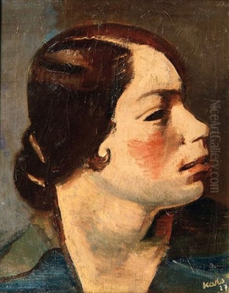 Profil De Femme Oil Painting by Georges (Karpeles) Kars