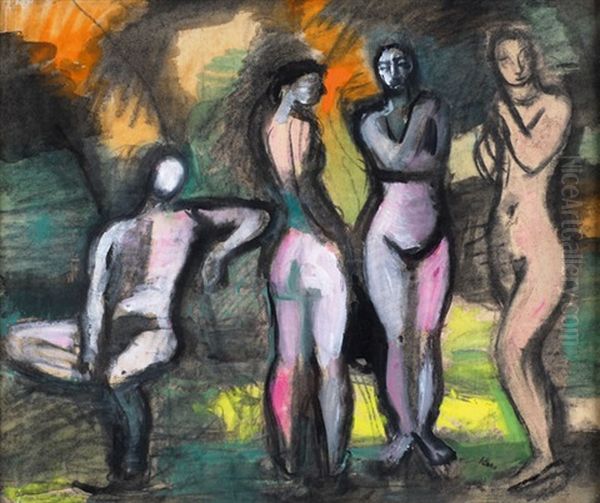 Nude Dancers Oil Painting by Georges (Karpeles) Kars