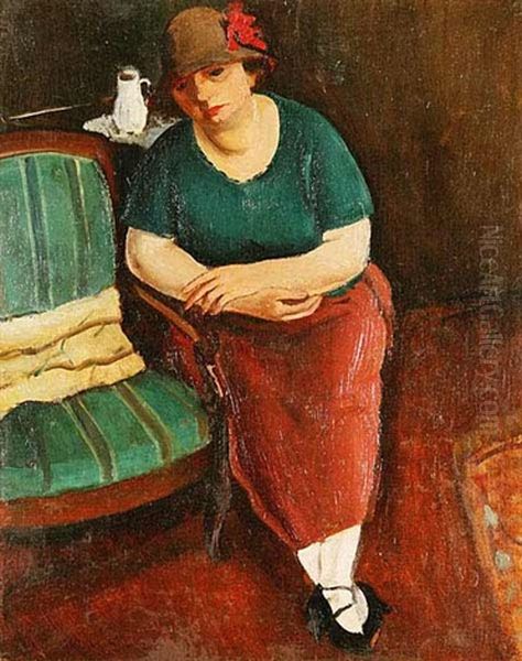 A Woman In An Armchair Oil Painting by Georges (Karpeles) Kars