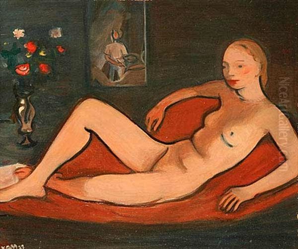 A Reclining Nude Oil Painting by Georges (Karpeles) Kars