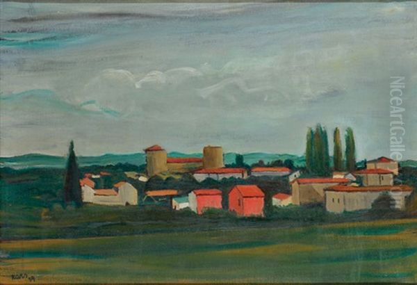 The Village Oil Painting by Georges (Karpeles) Kars