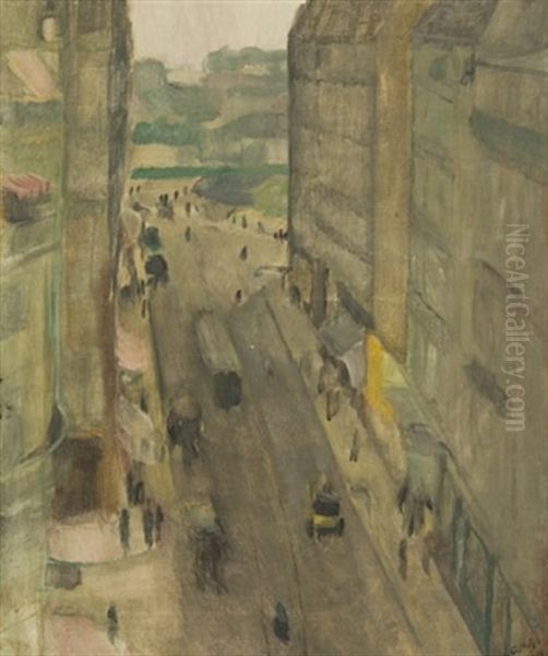 La Rue Damremont, Paris Oil Painting by Georges (Karpeles) Kars