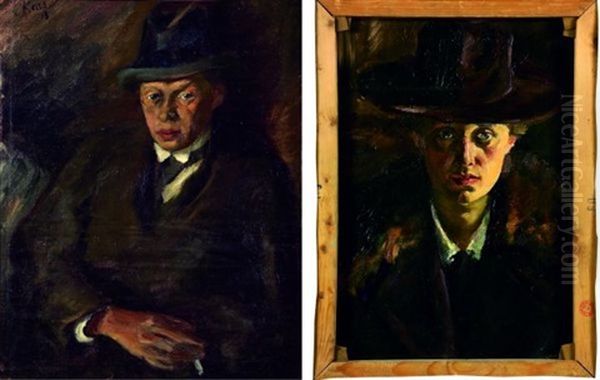 Autoportrait (+ Portrait, Verso) Oil Painting by Georges (Karpeles) Kars