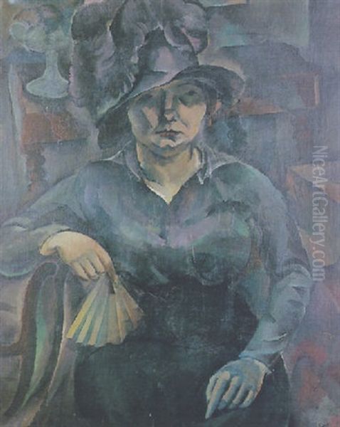 Femme A L'evantail Oil Painting by Georges (Karpeles) Kars