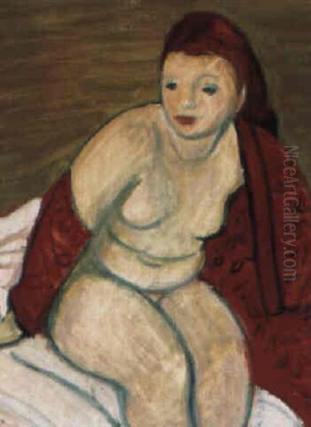 Femme Nue Assise Oil Painting by Georges (Karpeles) Kars