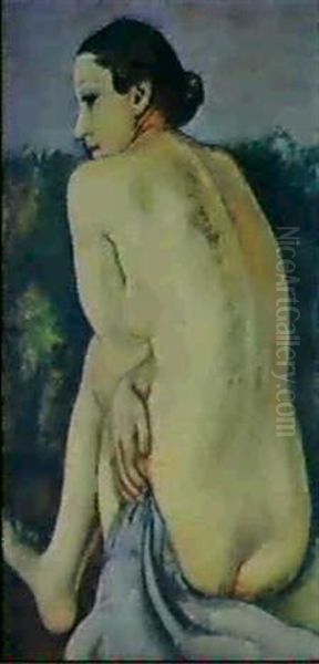 Nu De Dos (jeune Femme Assise) Oil Painting by Georges (Karpeles) Kars