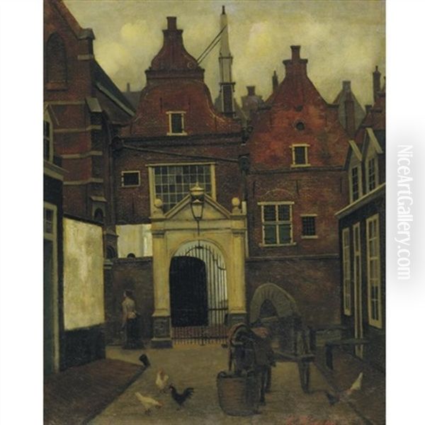 A Street In Holland Oil Painting by Eduard Karsen