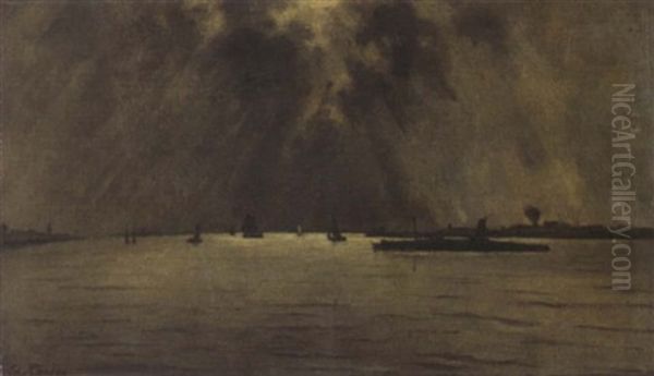 Pampus By Moonlight Oil Painting by Eduard Karsen