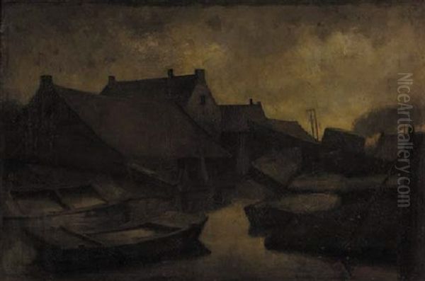 Schuiten Op De Werf Oil Painting by Eduard Karsen