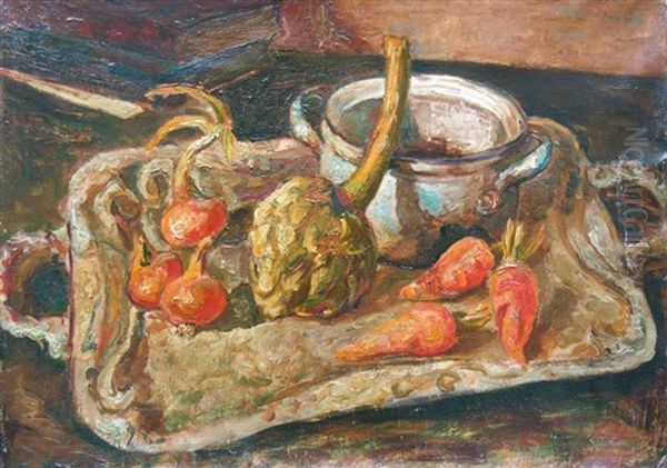 Nature Morte A L'artichaut Oil Painting by Serguei Ossipovitch Karski