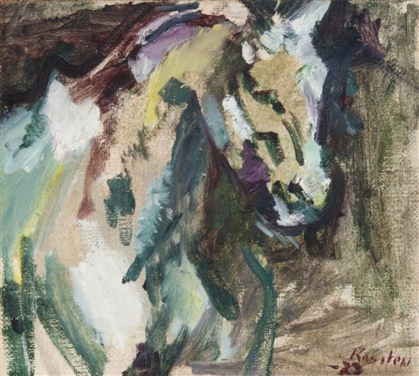 Horse Oil Painting by Ludvig Peter Karsten