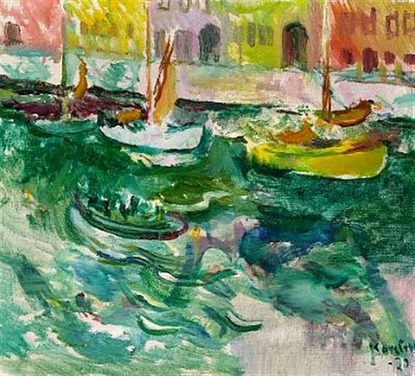 Scenery From Nyhavn, Copenhagen Oil Painting by Ludvig Peter Karsten