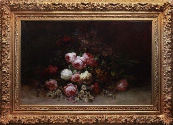 Jete De Pivoines Oil Painting by Eugene Baudin