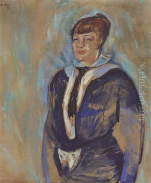 Portraet Af Den Norske Operasangerinde Borghild Langaard Oil Painting by Ludvig Peter Karsten